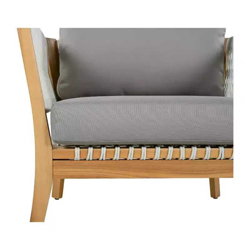 Christopher Knight Home Linh Fauteuil de jardin moderne en acacia avec corde tressée et coussin