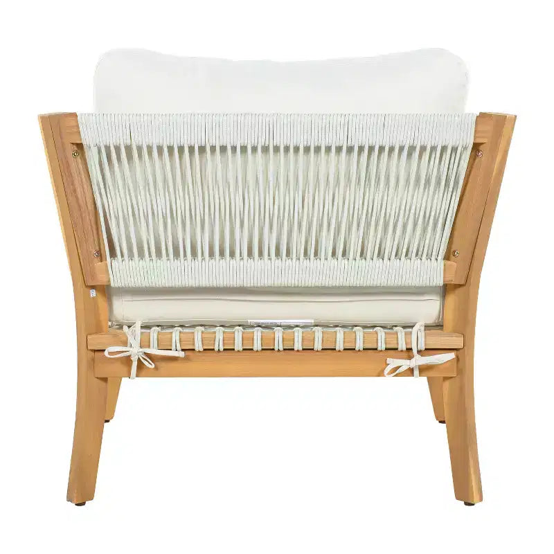 Christopher Knight Home Linh Fauteuil de jardin moderne en acacia avec corde tressée et coussin