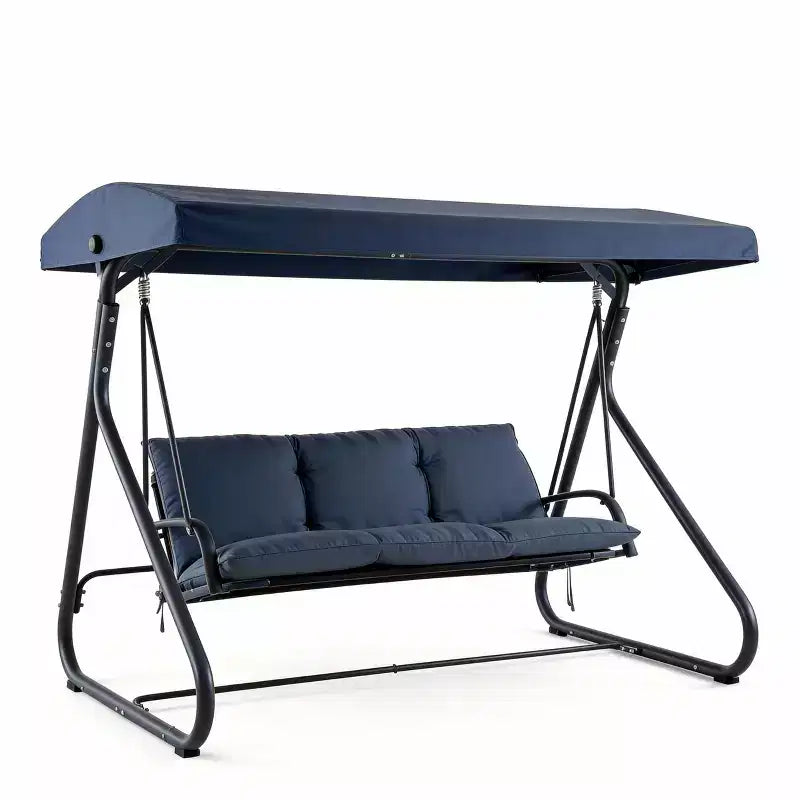 3-Seat Heavy-Duty Outdoor Swing with Adjustable Canopy, Convertible Bed, Removable Cushions & 750 lbs Capacity, Weather-Resistant for Patio, Garden