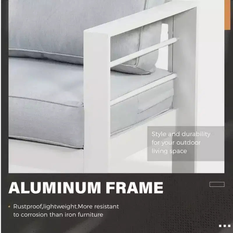 Lot de 2 fauteuils de terrasse en aluminium tout temps avec coussins épais
