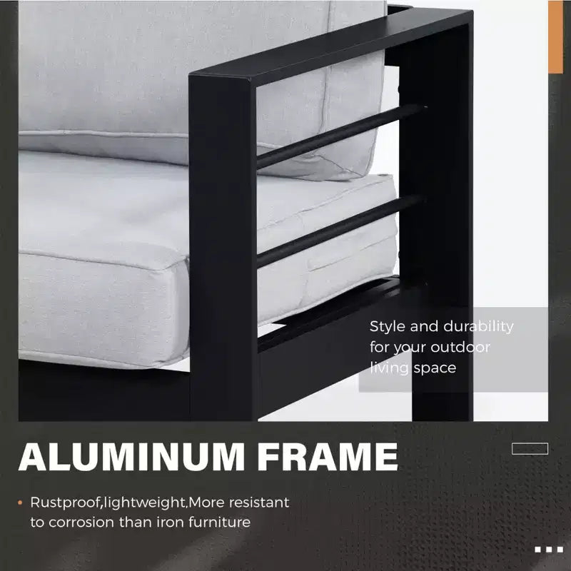 Lot de 2 fauteuils de terrasse en aluminium tout temps avec coussins épais