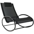 Zero Gravity Rocking Lounge Chair Patio Pool Chaise Recliner with Removable Pillow