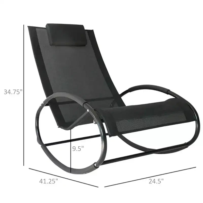 Chaise longue transat zéro gravité pour piscine et terrasse avec oreiller amovible