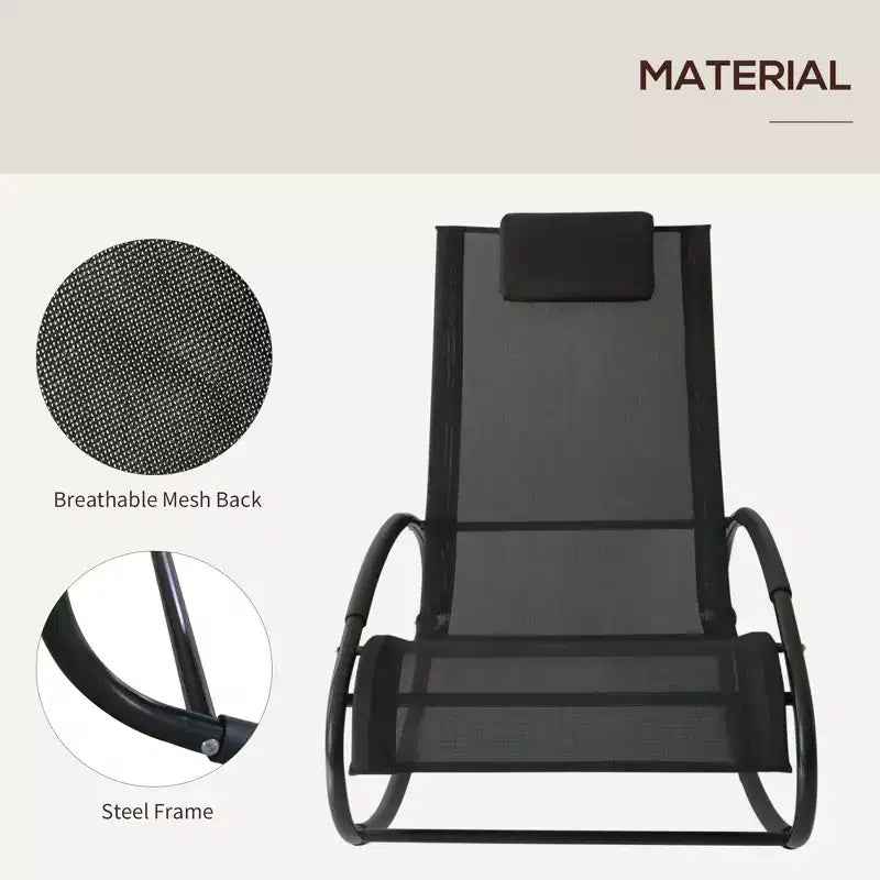 Chaise longue transat zéro gravité pour piscine et terrasse avec oreiller amovible