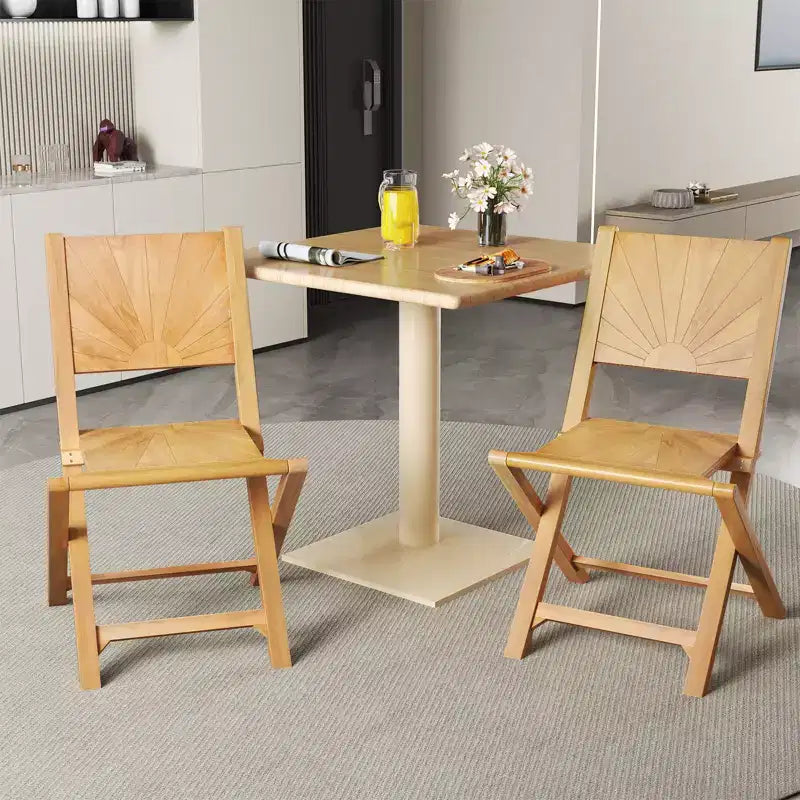 Costway Lot de 4 chaises de jardin pliantes avec dossier incliné en bois de teck pour l'extérieur