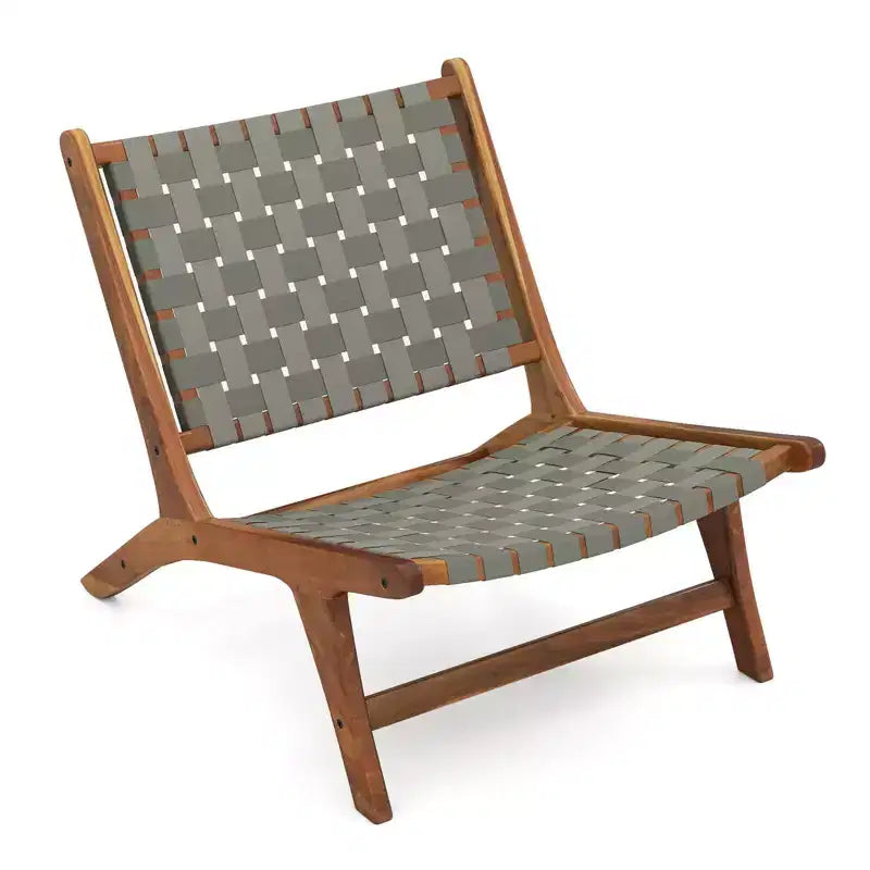 Coatway 1/2/4 PCS Patio Teak Wood Chair with Nylon Webbing Seat & Back for Backyard, Porch, Balcony