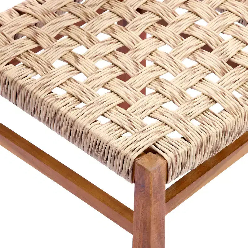 Christopher Knight Home Justin Ensemble de salle à manger d'extérieur 7 pièces en bois d'acacia et osier avec chaises et table à lattes, style ferme
