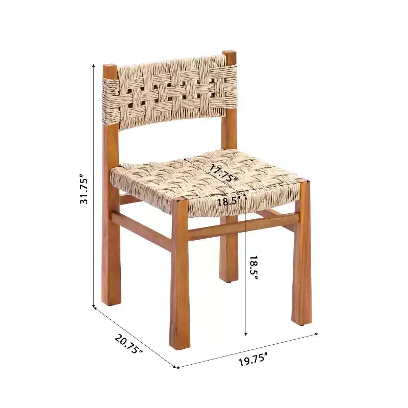 Christopher Knight Home Justin Ensemble de salle à manger d'extérieur 7 pièces en bois d'acacia et osier avec chaises et table à lattes, style ferme