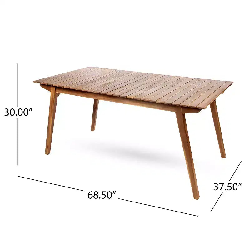 Christopher Knight Home Justin Ensemble de salle à manger d'extérieur 7 pièces en bois d'acacia et osier avec chaises et table à lattes, style ferme