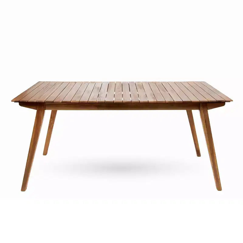 Christopher Knight Home Justin Ensemble de salle à manger d'extérieur 7 pièces en bois d'acacia et osier avec chaises et table à lattes, style ferme