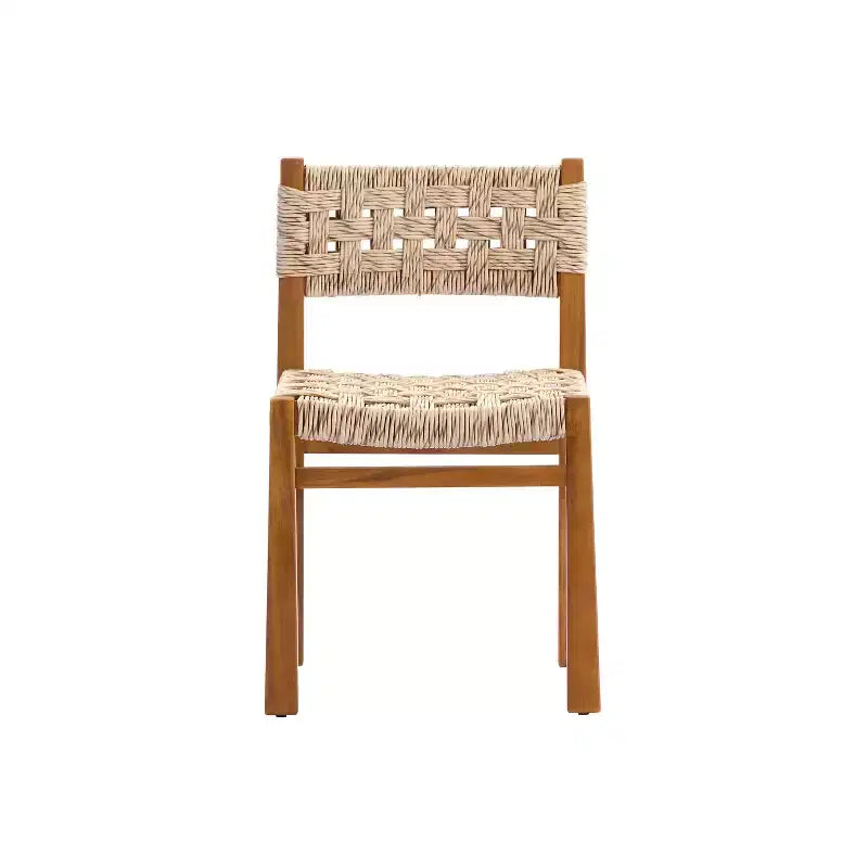 Christopher Knight Home Justin Ensemble de salle à manger d'extérieur 7 pièces en bois d'acacia et osier avec chaises et table à lattes, style ferme