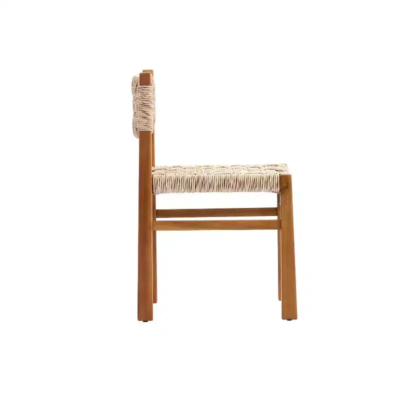 Christopher Knight Home Justin Ensemble de salle à manger d'extérieur 7 pièces en bois d'acacia et osier avec chaises et table à lattes, style ferme