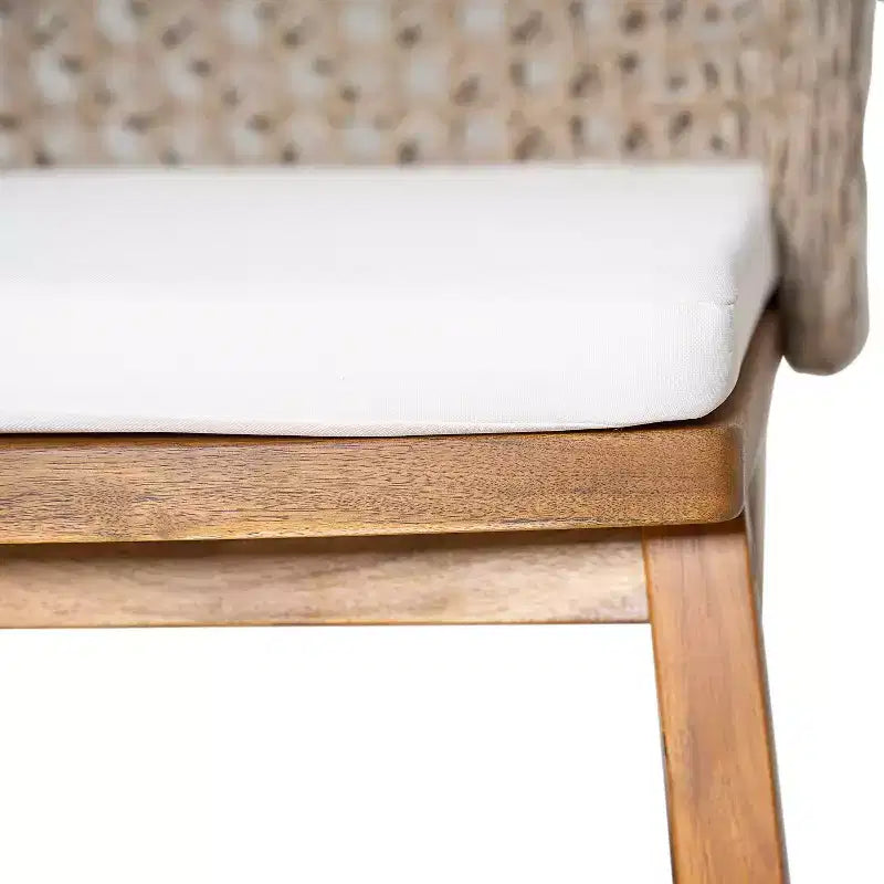 Ensemble de salle à manger d'extérieur moderne 5 pièces Christopher Knight Home Danio en bois d'acacia avec table à lattes et dossier en osier