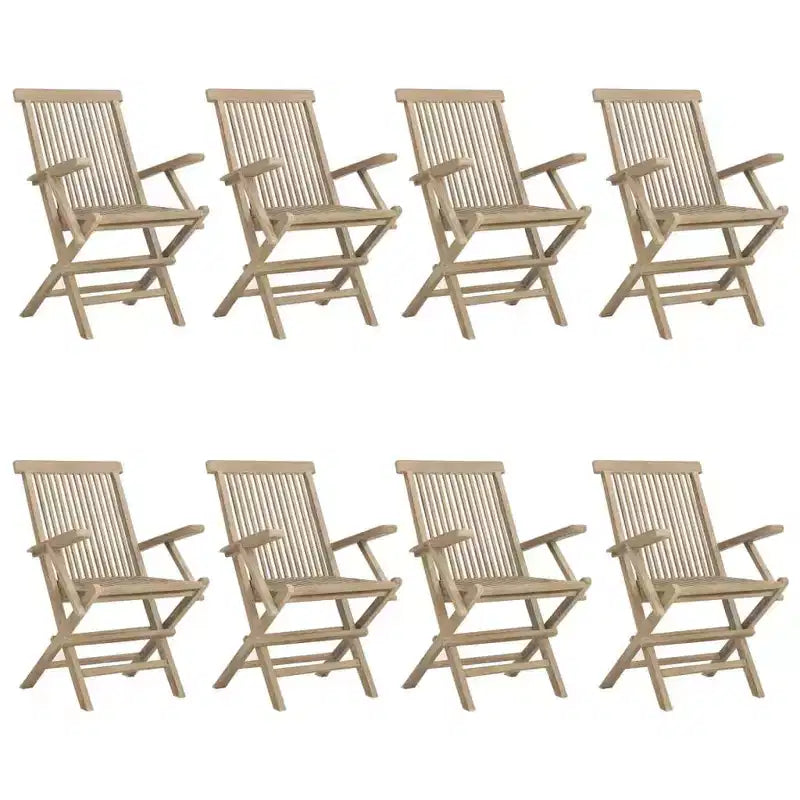 vidaXL Folding Garden Chair Set of 4 Solid teak wood Standard