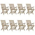 vidaXL Folding Garden Chair Set of 4 Solid teak wood Standard