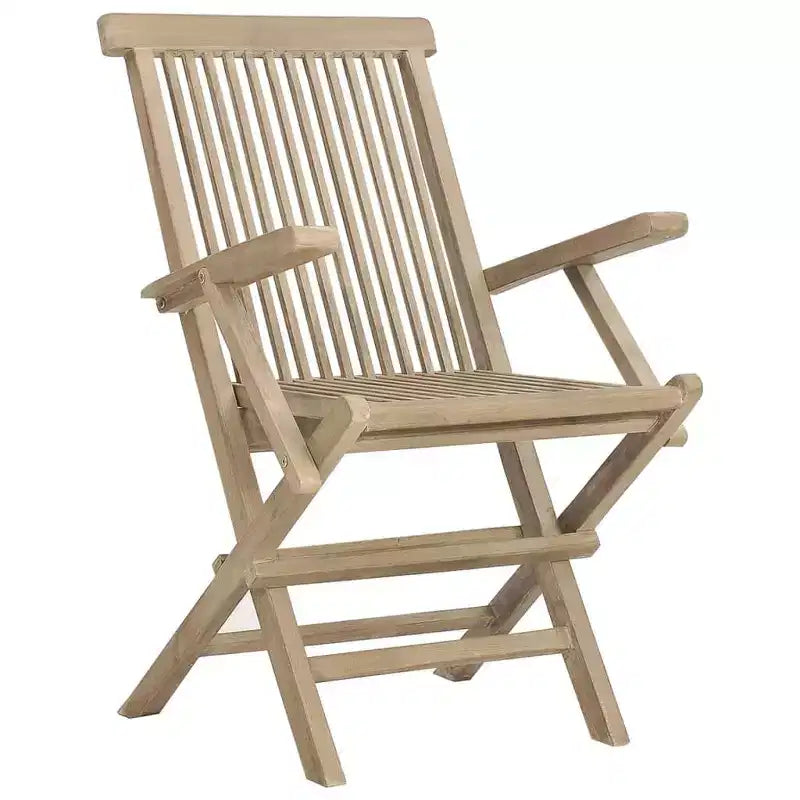 vidaXL Lot de 4 chaises de jardin pliantes en bois de teck massif Standard