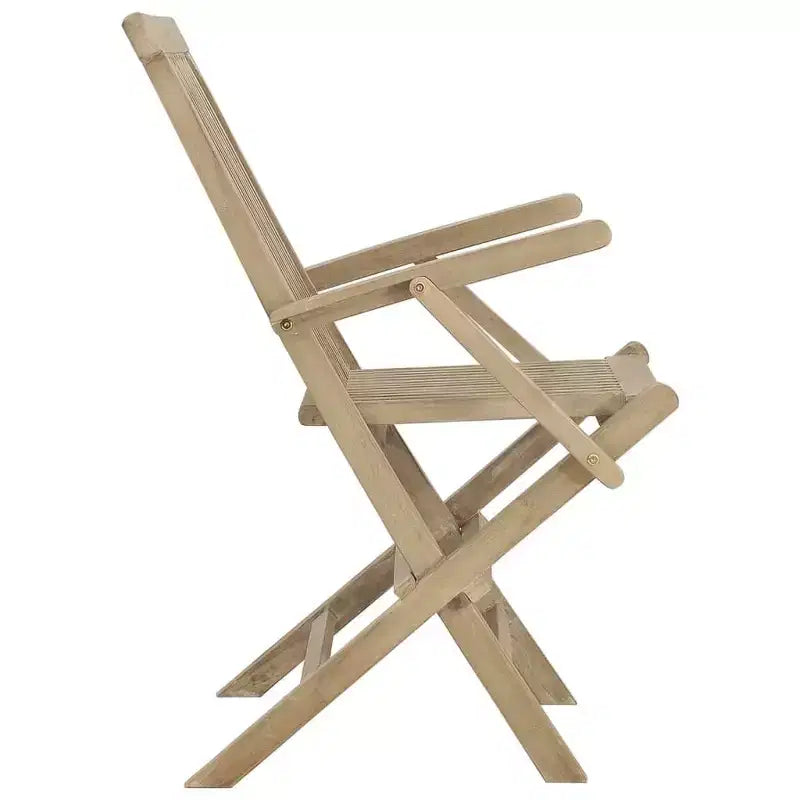 vidaXL Lot de 4 chaises de jardin pliantes en bois de teck massif Standard