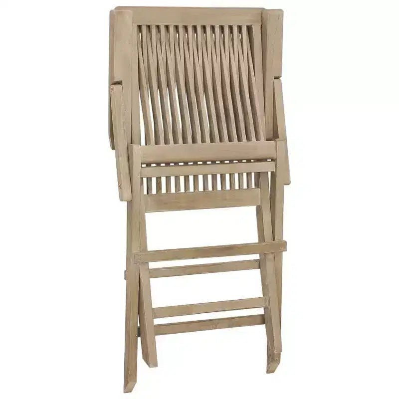 vidaXL Lot de 4 chaises de jardin pliantes en bois de teck massif Standard