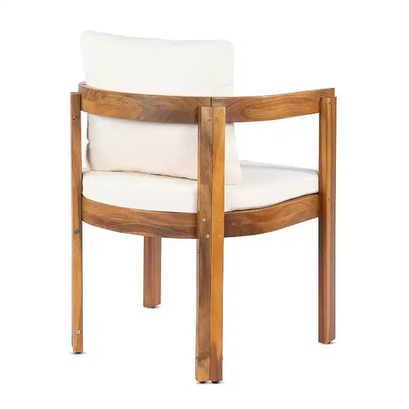 Christopher Knight Home Custi Ensemble de salle à manger moderne de 7 pièces en acacia pour patio avec table à lattes extensible et coussins