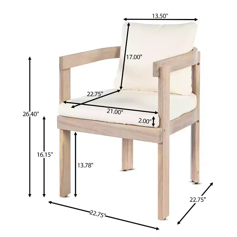 Christopher Knight Home Custi Ensemble de salle à manger moderne de 7 pièces en acacia pour patio avec table à lattes extensible et coussins