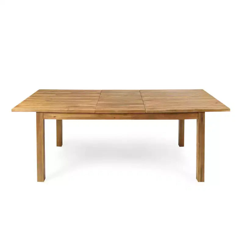 Christopher Knight Home Custi Ensemble de salle à manger moderne de 7 pièces en acacia pour patio avec table à lattes extensible et coussins