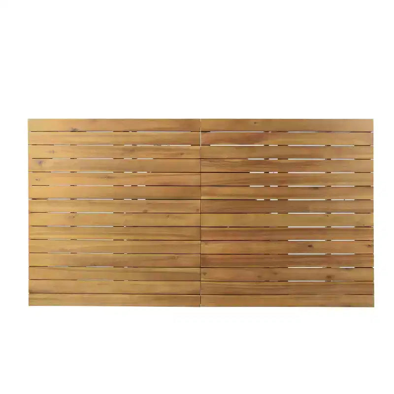 Christopher Knight Home Custi Ensemble de salle à manger moderne de 7 pièces en acacia pour patio avec table à lattes extensible et coussins