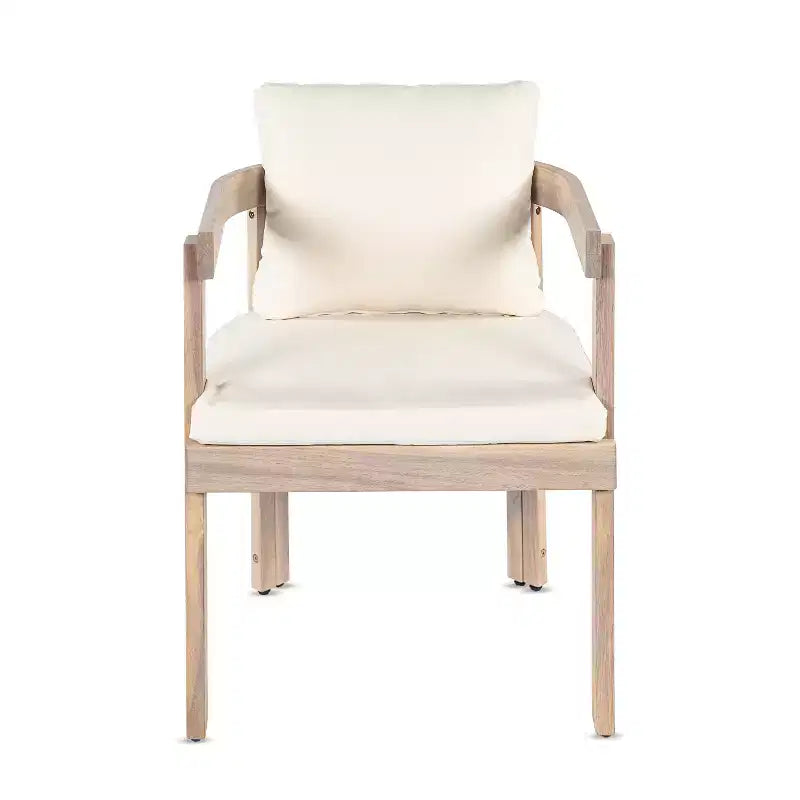 Christopher Knight Home Custi Ensemble de salle à manger moderne de 7 pièces en acacia pour patio avec table à lattes extensible et coussins