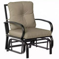 Outsunny Outdoor Glider Chair, Patio Glider with Cushions, Steel Frame, Curved Armrests, Beige