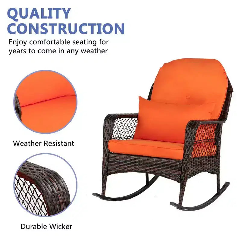 Karl Home | Fauteuil à bascule d'extérieur en osier Ashawnti