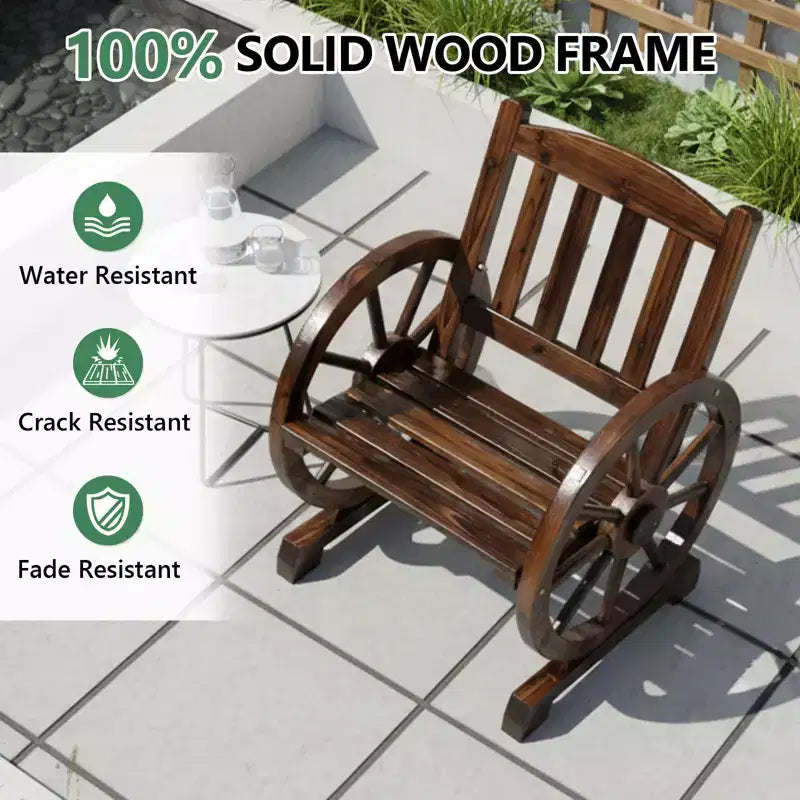 Karl Home | Chaise de salle à manger d'extérieur en bois massif inspirée d'un chariot