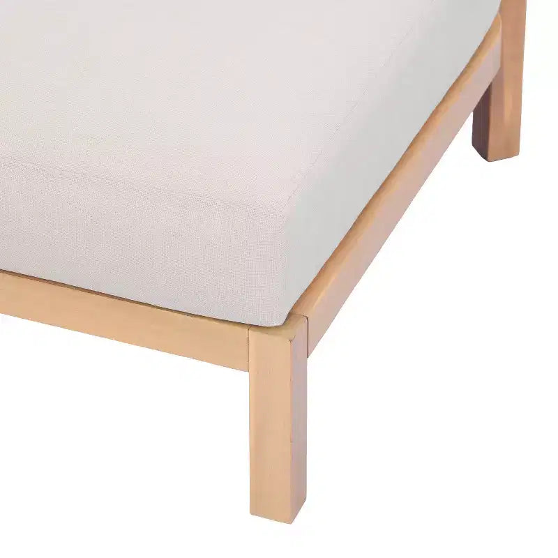 ModernLuxe Chaise de Patio 1 ou 2 Pièces en Bois d'Acacia, Fauteuil Club d'Extérieur Tressé en Corde avec Coussin Imperméable, Teck Clair + Beige
