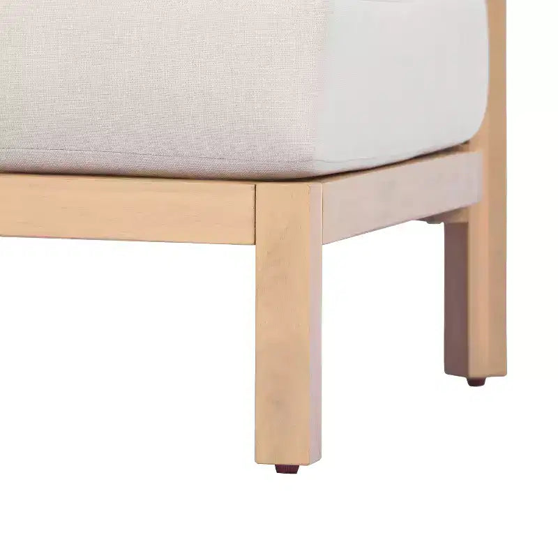 ModernLuxe Chaise de Patio 1 ou 2 Pièces en Bois d'Acacia, Fauteuil Club d'Extérieur Tressé en Corde avec Coussin Imperméable, Teck Clair + Beige