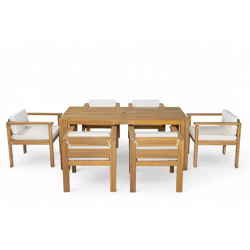 Ensemble de salle à manger d'extérieur 7 pièces Polibi tous temps