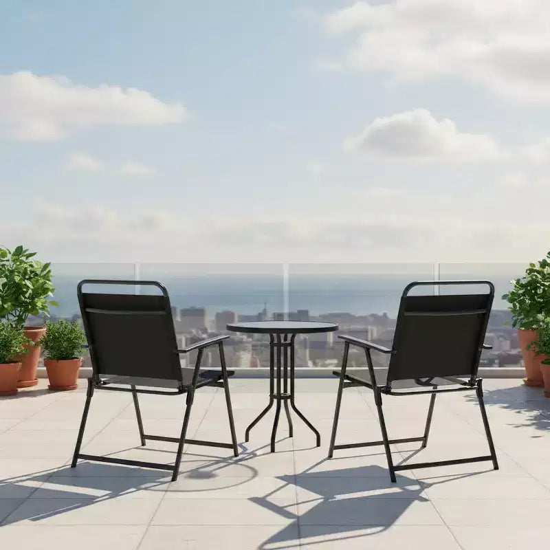 Lot de 2 chaises d'extérieur pliantes Gymax avec accoudoirs et dossier pour le camping et la plage