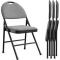 GustoWave 4-Piece Folding Chair Set for Indoor and Outdoor, Room, Restaurant, Patio, Black