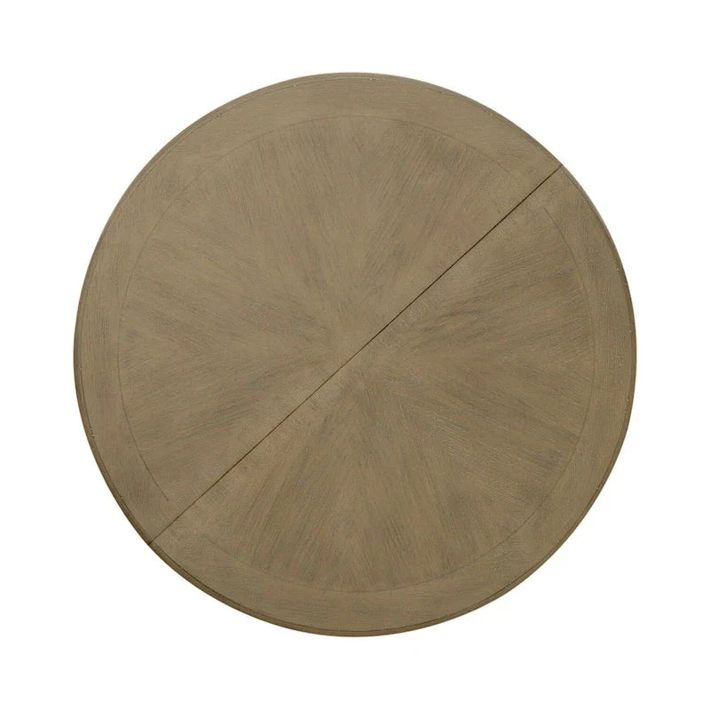 Table à dîner ronde sur pied Magnolia Manor avec rallonges escamotables - 2 finitions
