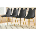 Chaises de salle à manger sans accoudoirs Or+Noir 23,22 avec élégants pieds dorés (Lot de 4)