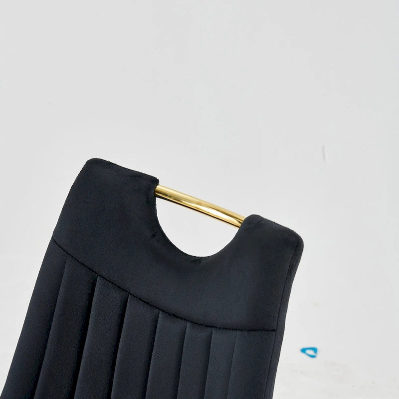 Chaises de salle à manger sans accoudoirs Or+Noir 23,22 avec élégants pieds dorés (Lot de 4)