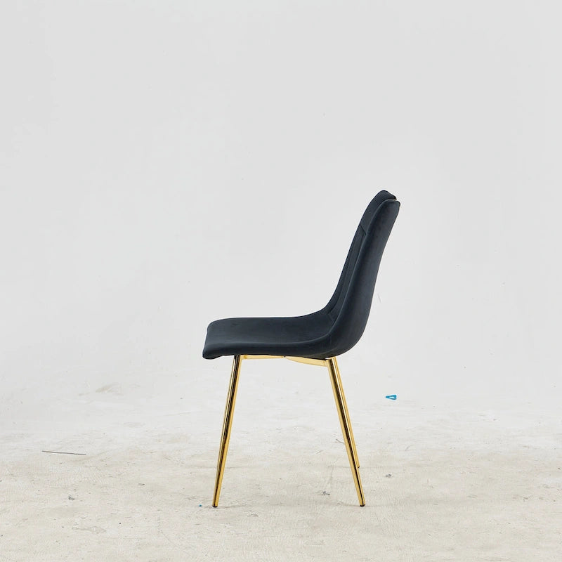 Chaises de salle à manger sans accoudoirs Or+Noir 23,22 avec élégants pieds dorés (Lot de 4)