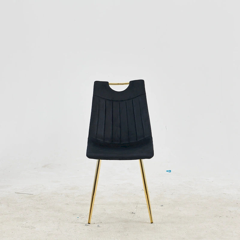 Chaises de salle à manger sans accoudoirs Or+Noir 23,22 avec élégants pieds dorés (Lot de 4)