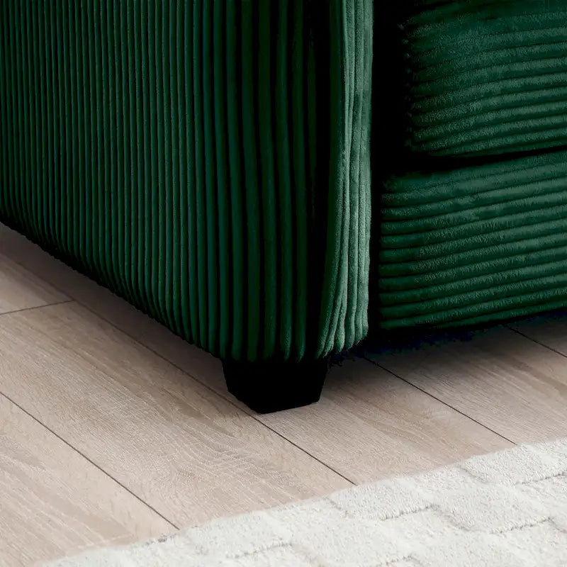 Canapé modulaire sectionnel en velours côtelé surdimensionné vert 6 pièces en forme de U avec 2 poufs amovibles et combinaison libre