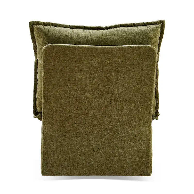 Fauteuil à bascule pivotant en chenille vert 28.74