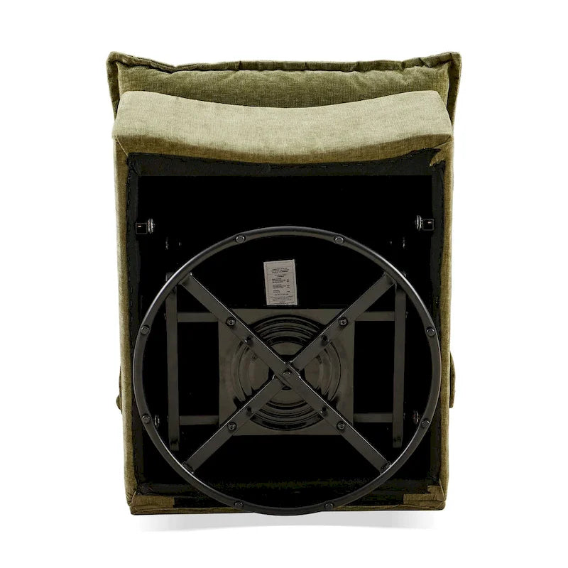 Fauteuil à bascule pivotant en chenille vert 28.74