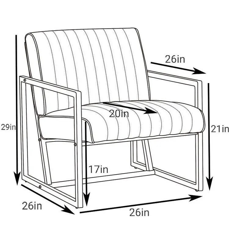 Fauteuil moderne 26 Arm avec pieds en acier