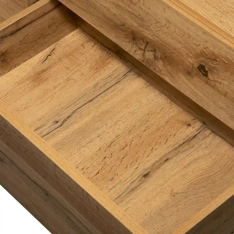 Meuble TV Wood+Grey 70,9 avec rangement et porte abattante pour TV jusqu'à 80