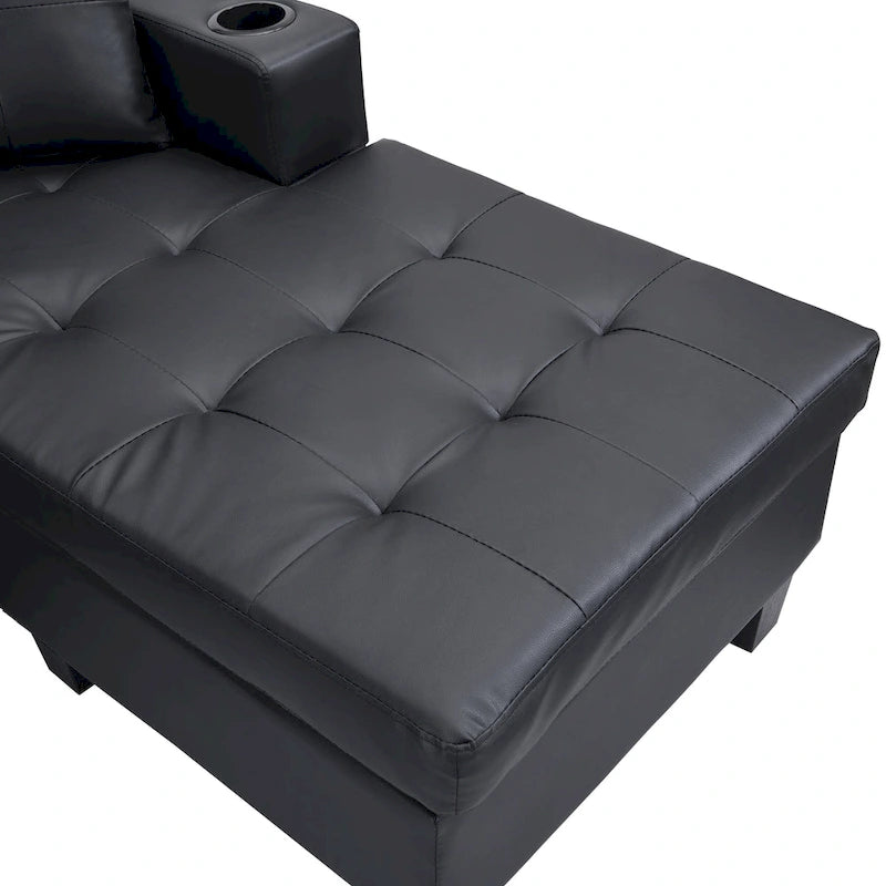 Canapé d'angle moderne 4 places avec méridienne