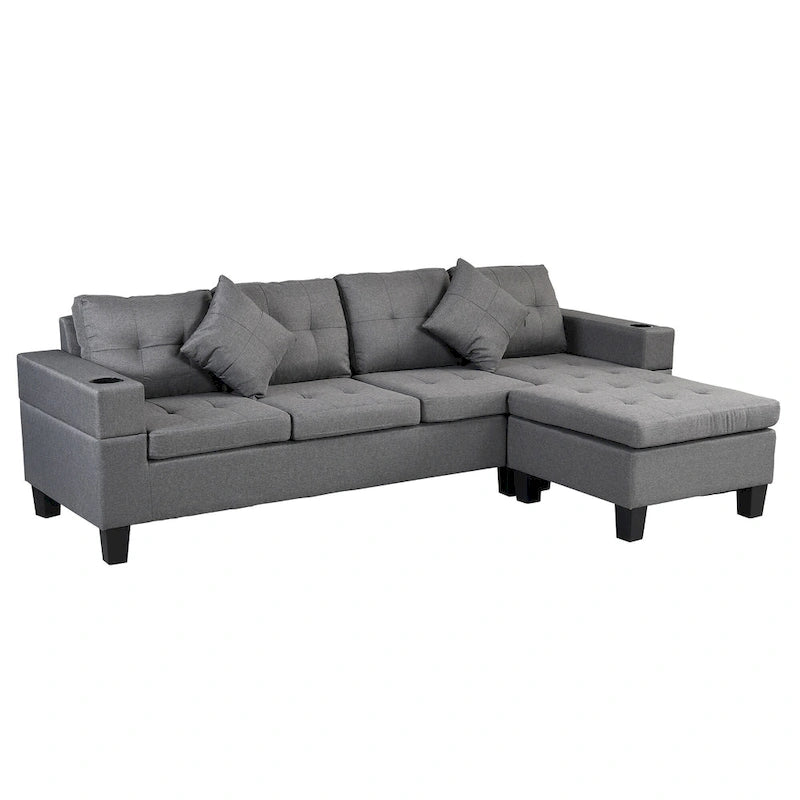 Canapé d'angle moderne 4 places avec méridienne