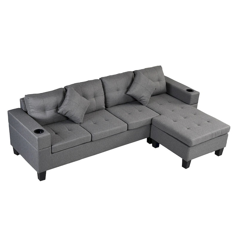 Canapé d'angle moderne 4 places avec méridienne