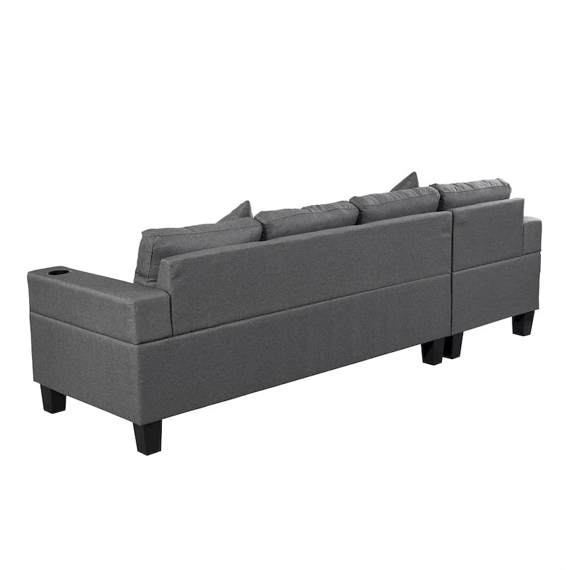 Canapé d'angle moderne 4 places avec méridienne