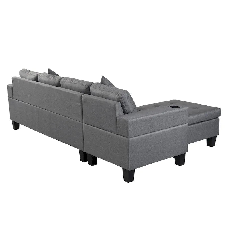 Canapé d'angle moderne 4 places avec méridienne